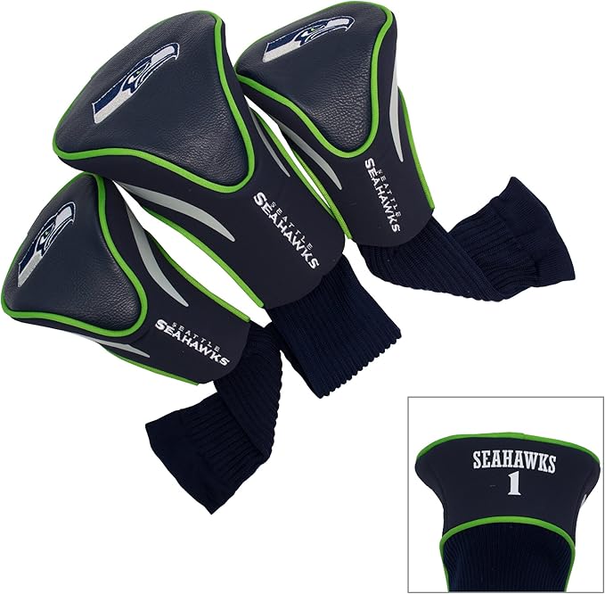 Team Golf NFL Numbered 1, 3, & X, Fits Oversized Drivers, Utility, Rescue & Fairway Clubs, Velour Lined for Extra Club Protection