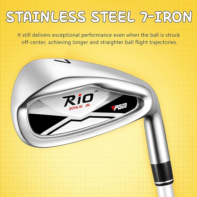 PGM Junior Golf Clubs Set - Kids Golf Clubs for Ages 3-5, 6-8, 9-12 | Right Handed - Oversized Sweet Spot 360cc Driver - Lightweight Graphite Shafts - Golf Stand Bag