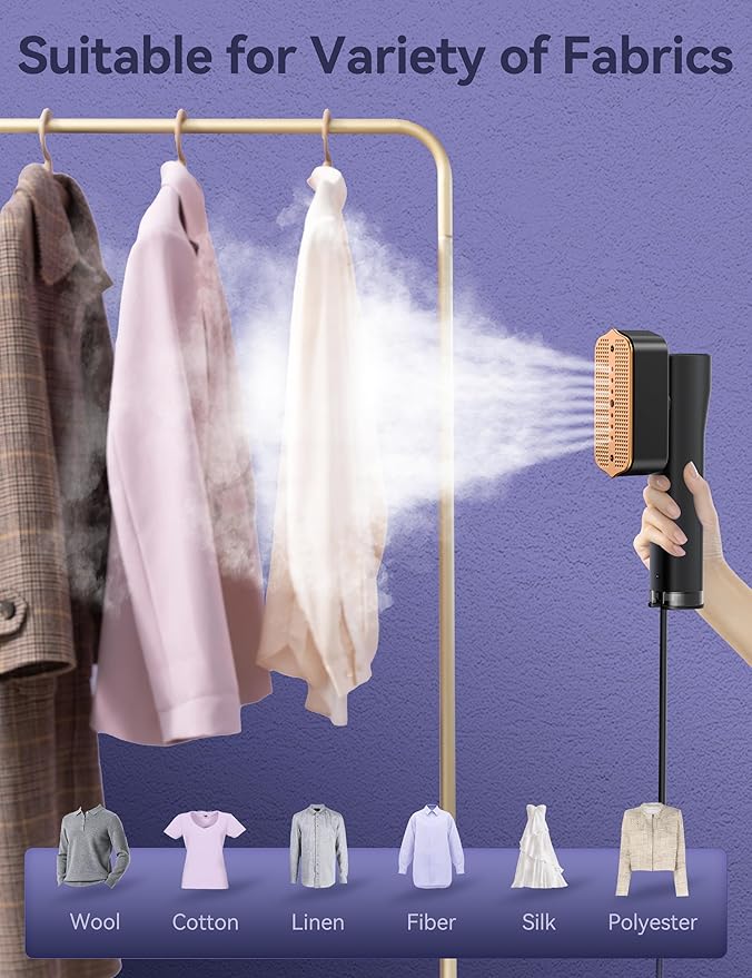 Steamer for Clothes,Sundu Portable 2-in-1 Travel Steamer&Iron,15s Fast Heat-up,100ml Water Tank,Ironing Gloves,25 Min Powerful Continuous Steam,1200W&4 Modes Light Steam Iron for Travel&Home(Gray)