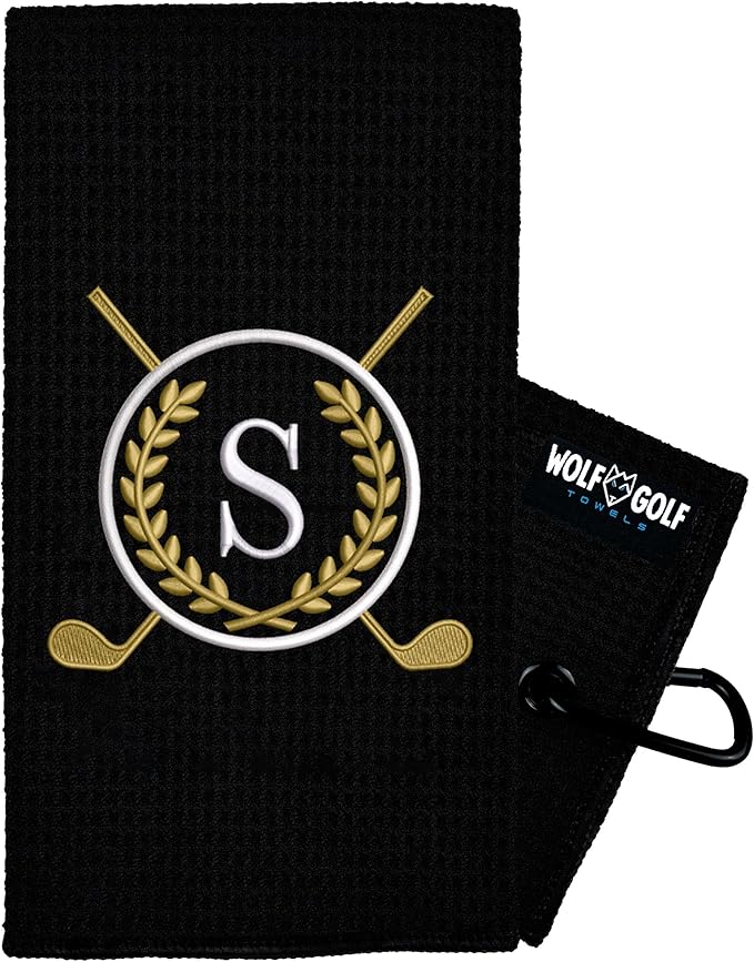 Wolf Golf Towels Monogrammed Personalized Golf Towel | Custom Golf Towels for Golf Bags for Men or Women