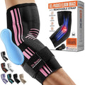 DR. BRACE® Elite Elbow Brace Support, Breathable Elbow Compression Sleeve with Gel Pad for Golfer's, Tennis Elbow & Tendonitis Treatment & Pain Relief 2024 (Black-Pink, Medium)