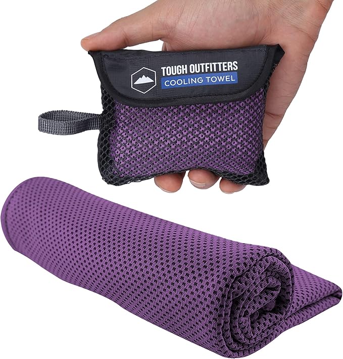 Tough Outdoors Cooling Towels for Neck Face - Neck Cooling Towel for Hot Weather Yoga Sports Golf Sweat - Instant Cold Towel