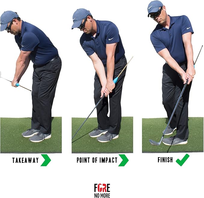 ForeNoMore Lag Shot Golf Training Aid | Lag Stick Golf Swing Trainer Provides Instant Feedback On Chip Shot Faults | Rotation and Golf Wrist Hinge Trainer Fits Mens, Womens, Kids/Junior Clubs