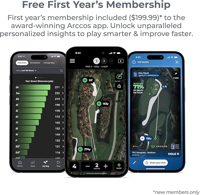 Arccos Smart Sensors: Automatic Golf Game Tracking System, A.I. Powered GPS Rangefinder & Smart Club Distances