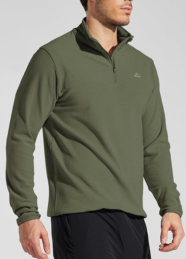 Willit Men's Fleece Pullover Winter Shirts Long Sleeve Quarter Zip Cold Weather Golf Hiking Casual Warm Shirts