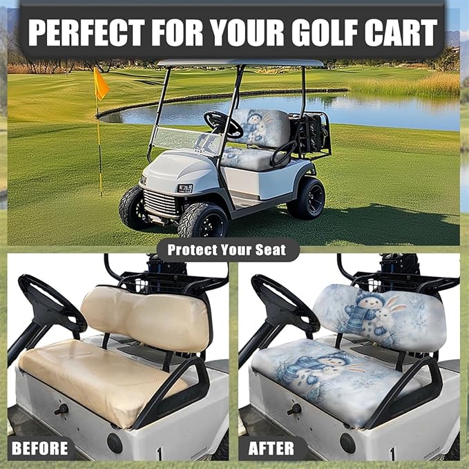Fashion Print Golf Cart Seat Covers 2 Passenger Golf Cart Backrest Cover Golf Cart Seat Towel Gift for Friends