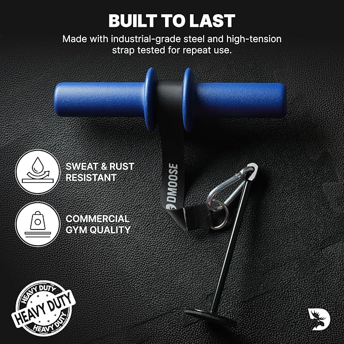 DMoose Fitness Forearm Strengthener & Wrist Roller - 2 in 1 Arm Exerciser with Non-Slip Premium Grip, Durable Nylon Rope - Helps with Elbow Tendonitis, Wrist Recovery & Strength Training (Patented)