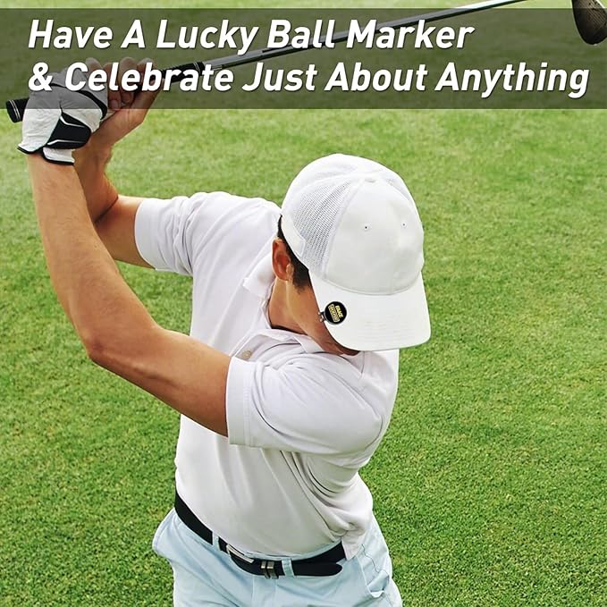 FINGER TEN Golf Ball Marker with Hat Clip Markers Assorted Patterns Value Gift Set Mark Golf Divot Tool Accessories for Men Women Kids