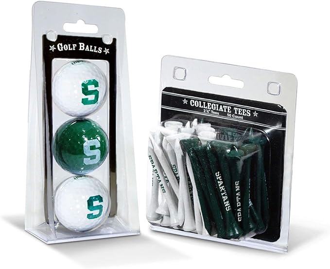 Team Golf NCAA Logo Imprinted Golf Balls (3 Count) & 2-3/4" Regulation Golf Tees (50 Count), Multi Colored