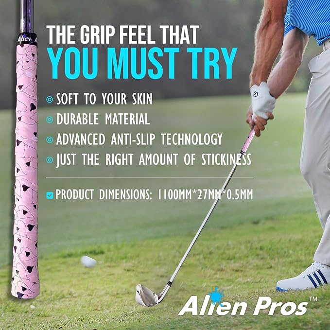Alien Pros Golf Grip Wrapping Tapes - Innovative Golf Club Grip Solution - Enjoy a Fresh New Grip Feel in Less Than 1 Minute