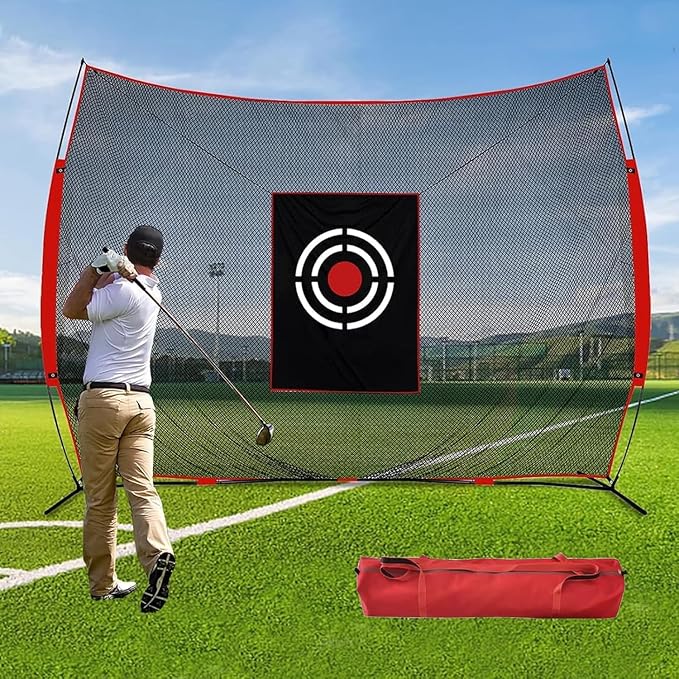 Golf Practice Net - Golf Hitting Net with Target Cloth - Portable Golfers Training Aids for Backyard Driving Practice Accuracy Indoor Outdoor Use