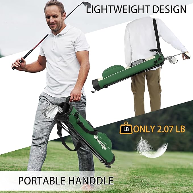 Golf Stand Bag,Lightweight Small Golf Bag,with Dual Strap Easy Carry 2 Way Dividers Multiple Pockets Golf Practice Bag