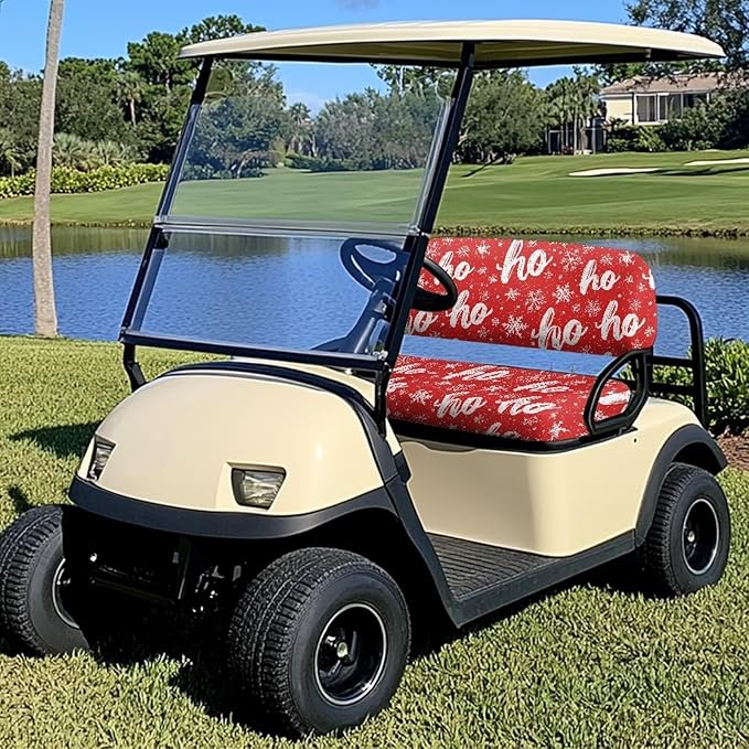 Golf Cart Seat Covers, Universal Fit & Nonskid Bottom Fits for Club Car 2 Person Seats Golf Carts
