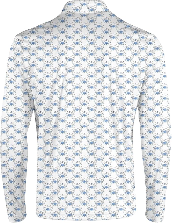 Men's Long Sleeve Golf Shirt Quick Dry 3 Button Work Fishing Outdoor Casual Collar Shirt