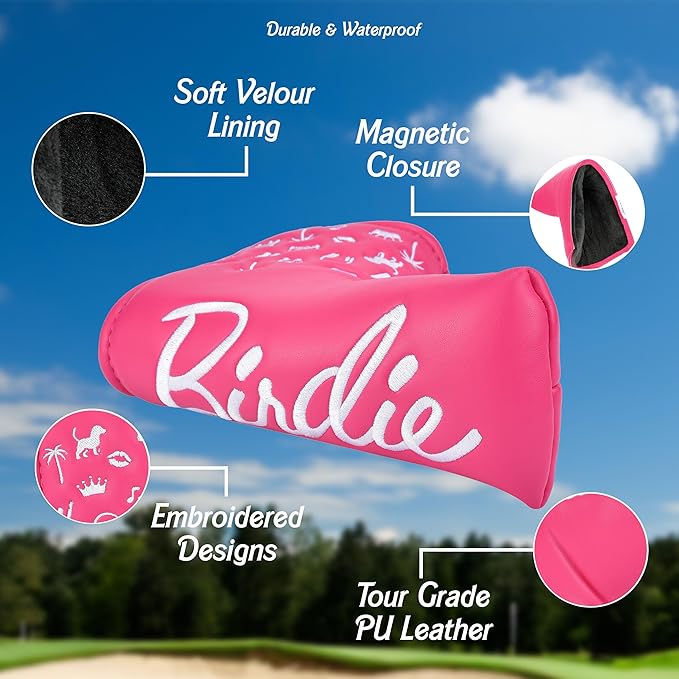 Shanker Golf Headcover - Birdie Funny Headcovers - Tour Grade PU Leather - Great Joke Golf Gift for Women - Perfect Funny Gift for Female Golfers