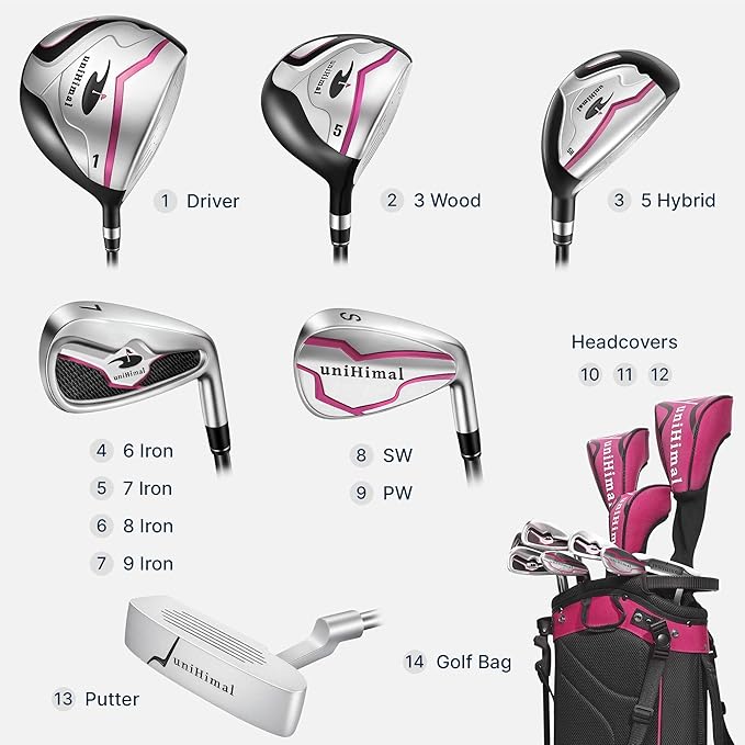 Women's Complete Golf Club Set with Golf Stand Bag Right-Handed 7/10/11 Clubs