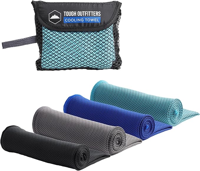 Tough Outdoors Cooling Towel - Cooling Towels for Neck & Face - Ice Wrap & Sweat Rag for Camping Gym Yoga & Sports - Workout Towel for Gym Sweat - Cool Towels for Extreme Heat
