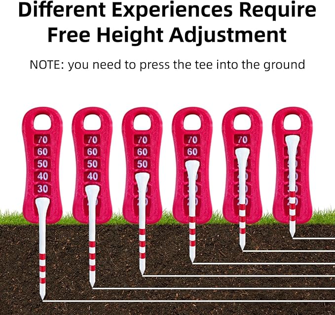 K TOMOTO Golf Tee Height Tool, Precision Golf Tee Elevator for 20-70mm, Golf Tee Height Setter with Measuring Guide, 3D Printed Lightweight Golf Training Equipment for Consistent Swing Accuracy