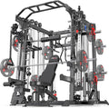 Smith Machine，Multi-Function Squat Rack Power Cage with Cable Crossover System,with Optional Weight Bench, Olympic Barbell Weight Set, for Home Gym