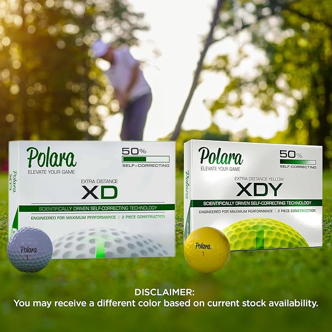 Polara Golf Self-Correcting Golf Balls – Soft Feel, Anti-Slice & Hook Correction, Exceeds USGA Limits, Dimple Pattern, High-Performance Balls for Men & Women
