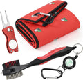 Mile High Life Printed Golf Towel(16"x24"), Brush Tool Kit, Divot Repair Tool, Microfiber Towel，Brush with 2FT Retractable Cord, Repair Tool w Magnetic Golf Ball Marker