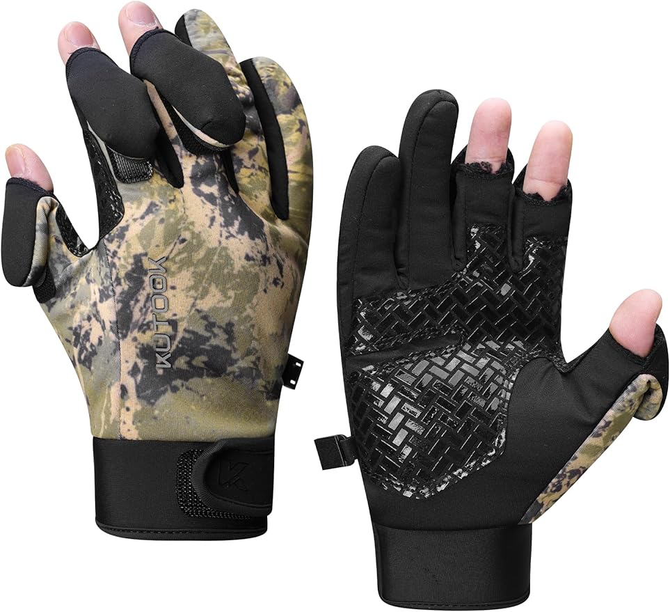 KUTOOK Winter Fishing Gloves for Men& Women Waterproof Glove Cold Weather Hunting Photography Shooting Hiking
