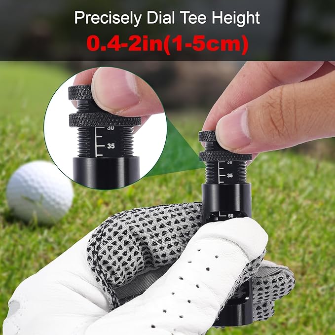Adjustable Golf Tee Height Tool, Aluminum Golf Tee Height Setter with Precise Scale, Outdoor Golf Training Aid for Consistent Swings