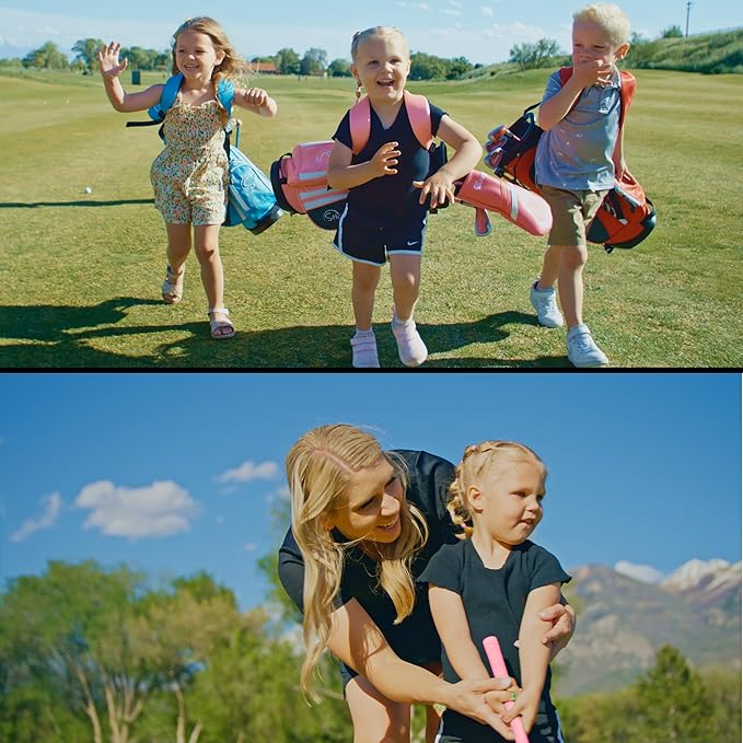 Shorties Golf - Kids Golf Club Set | Perfect for Toddler Golfers and Kids 34"-38" Tall | EasyCarry Stand Bag | Driver, 7-Iron, Putter, Headcover, and Rain Cover