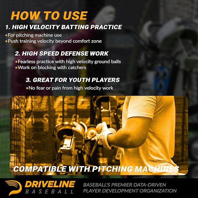 Driveline Baseball Smash Factor Baseballs or Softballs (4 oz, 12 Pack) High Density Foam Hitting Practice Machine Balls