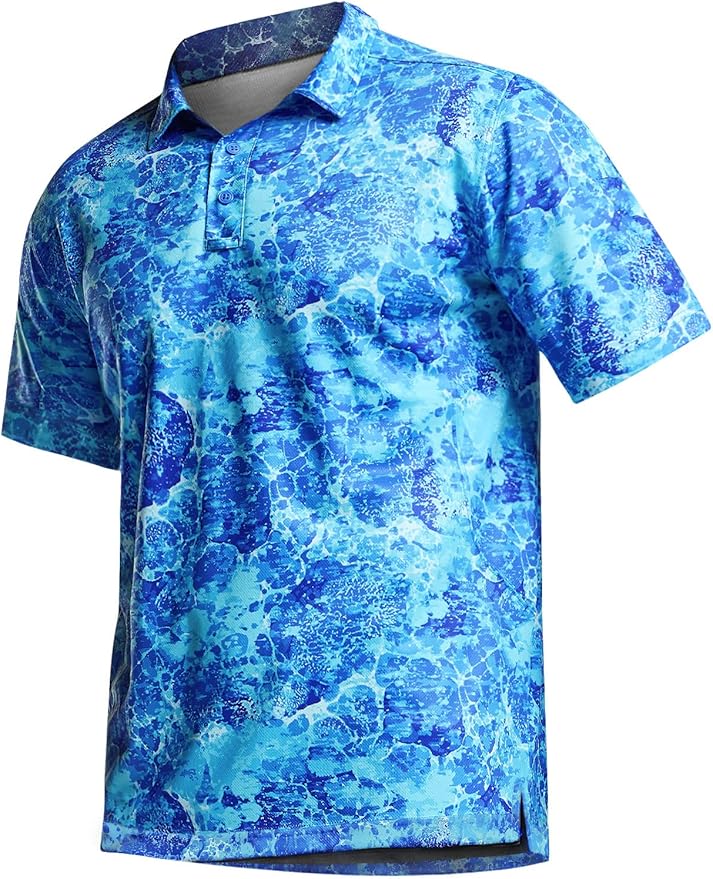 CQR Men's Polo Shirts, Tactical Short Sleeve Golf Performance Shirts, Lightweight Dry Fit UPF 50+ Pique