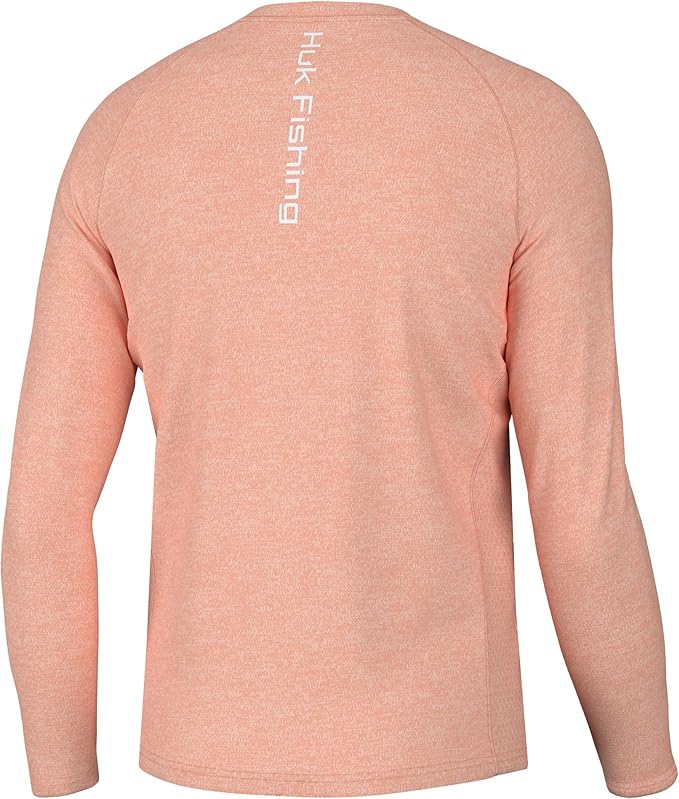 HUK Mens Pursuit Heather Long Sleeve Shirt, Fishing Shirt for Men