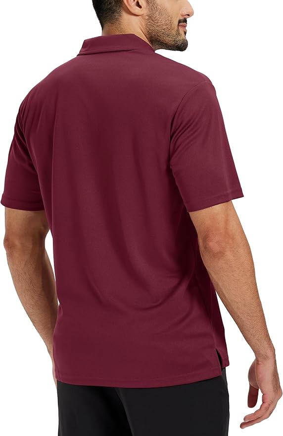 TACVASEN Mens Polo Shirts Short Sleeve Dry Fit Performance Breathable Golf Shirt with Collar Tennis Casual Business Work
