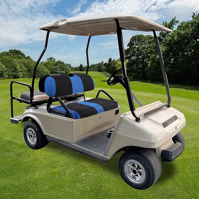 Golf Cart Seat Covers 2 Passenger, Golf Cart Front Seat Cover for EZGO TXT OEM Ordinary Seat Cushion, Washable Seat Cover Best for Summer