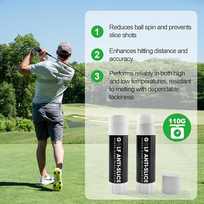 2 Pieces Golf Anti-Slice/Hook Compound for Clubs Reduce Spin & Fix Slices Improves Ball Control, Distance and Accuracy Increases, Practice Aid Gifts for All Golfers(1.27 OZ)
