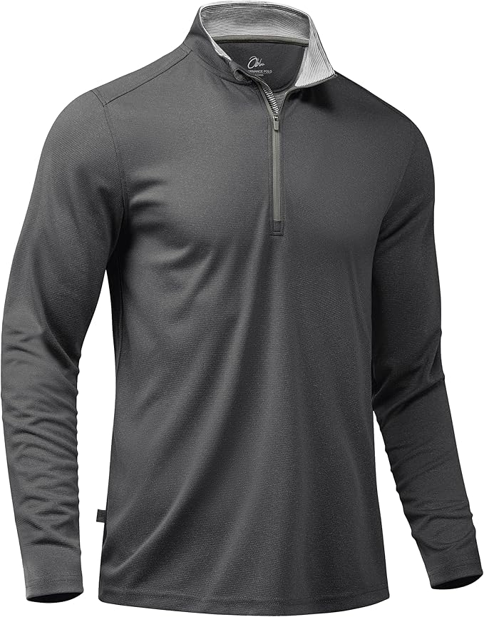 Obla Golf Quarter Zip Pullover for Men Mock Neck Sweatshirt Lightweight Sun Protection Men's Long Sleeve Golf Shirt