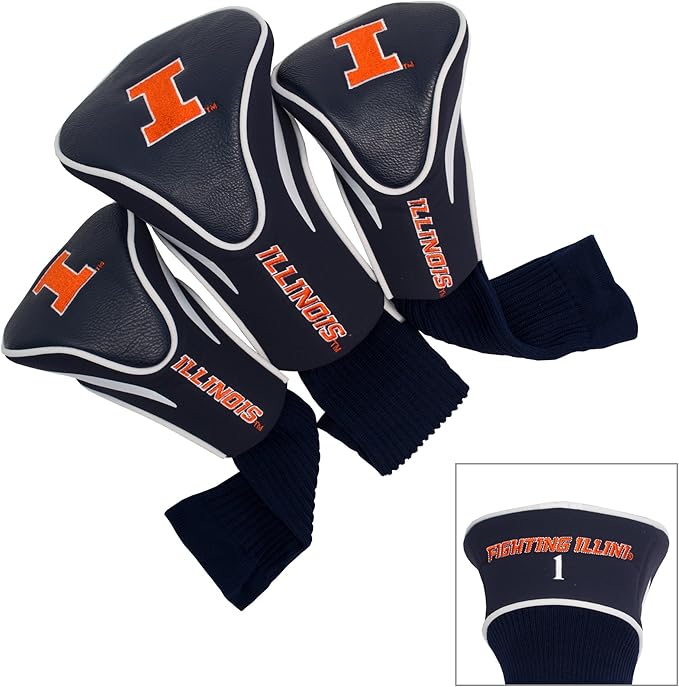 Team Golf NCAA Numbered 1, 3, & X, Fits Oversized Drivers, Utility, Rescue & Fairway Clubs, Velour Lined for Extra Club Protection