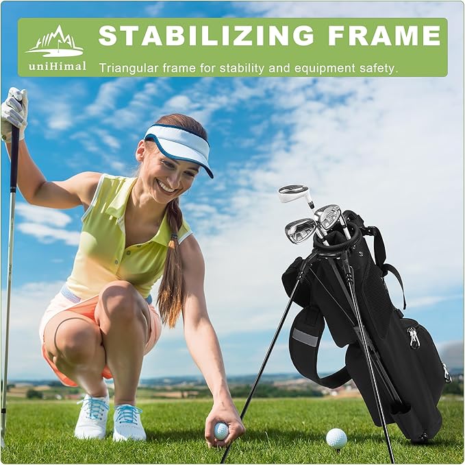 Golf Lightweight Stand Carry Bag– Easy to Carry and Durable Pitch n Putt Golf Bag for The Driving Range, Par 3 and Executive Courses，Fits Up to 5-6 Clubs