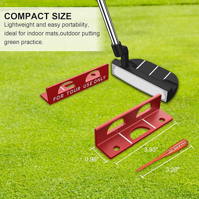 MAZEL Golf Alignment Putting Training Aids - Golf Putting Path Tool for Consistency & Accuracy - Include Putting Gates,Ring & Golf Tees
