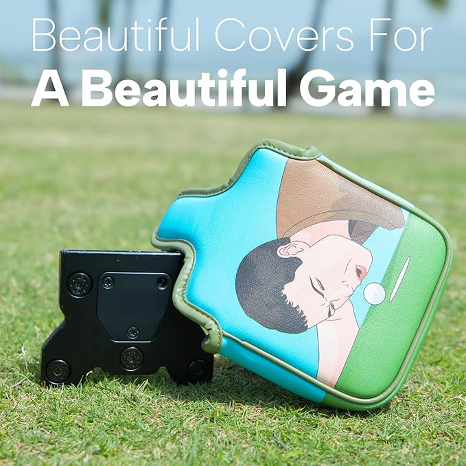Funny Golf Putter Cover Mallet Putter Headcovers with Magnetic Closure Leather Golf Club Covers for All Brand