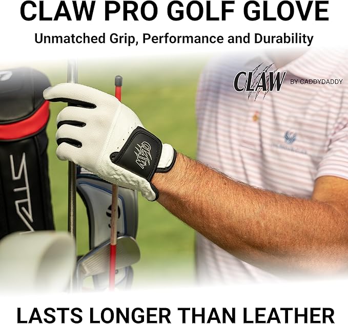 CaddyDaddy Claw PRO and Claw MAX Golf Gloves for Men | 100% Synthetic | Flex-Mesh Design for Cool Ventilation | Lasts Way Longer Than Leather | Silicone-Web Coating for Maximum Grip | Machine Washable