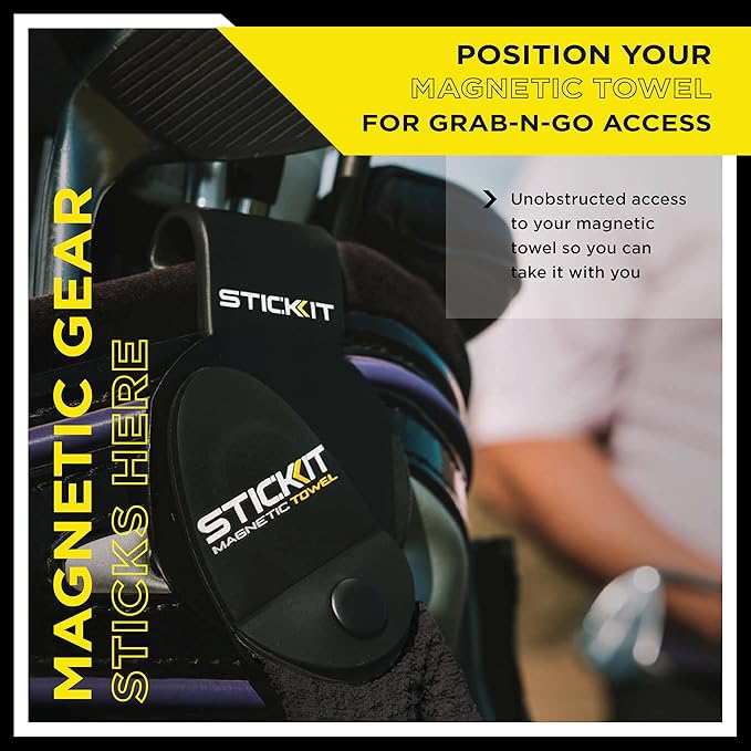 STICKIT Magnetic Golf Bag Landing Pad I Metal Bag Clip for Quick and Easy Use of Magnetic Golf Gear & Accessories with Convenient Positioning on Your Golf Bag