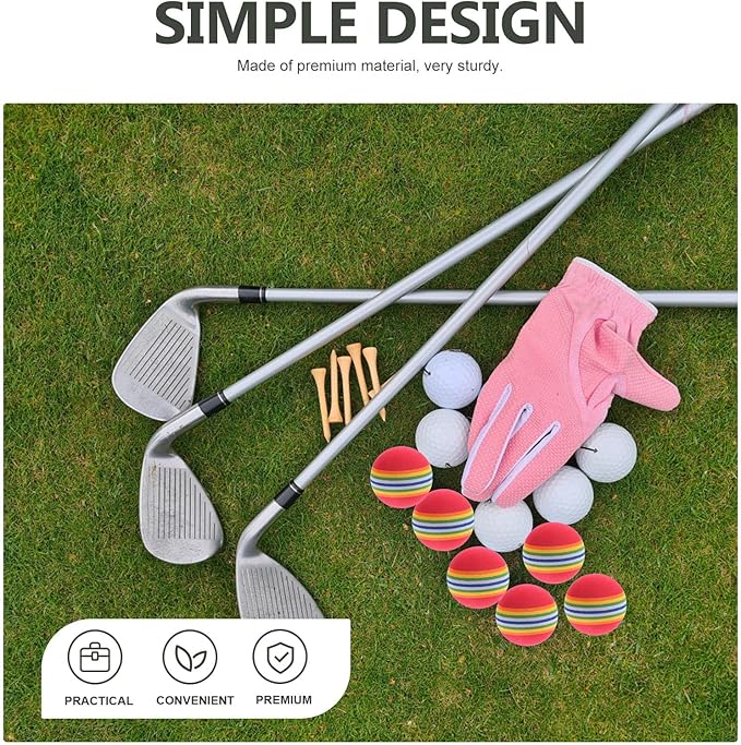 20Pcs Rainbow EVA Golf Training Balls Soft Practice Balls for Indoor Outdoor Golf Swing Training