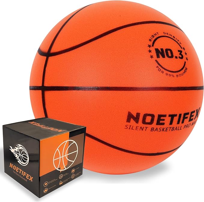 Upgraded 580g Weighted Silent Basketball, High-Density Quiet Indoor Training Ball with Gift Box, Real Bounce Soft Material, Ideal for Home & Apartment Dribbling Practice