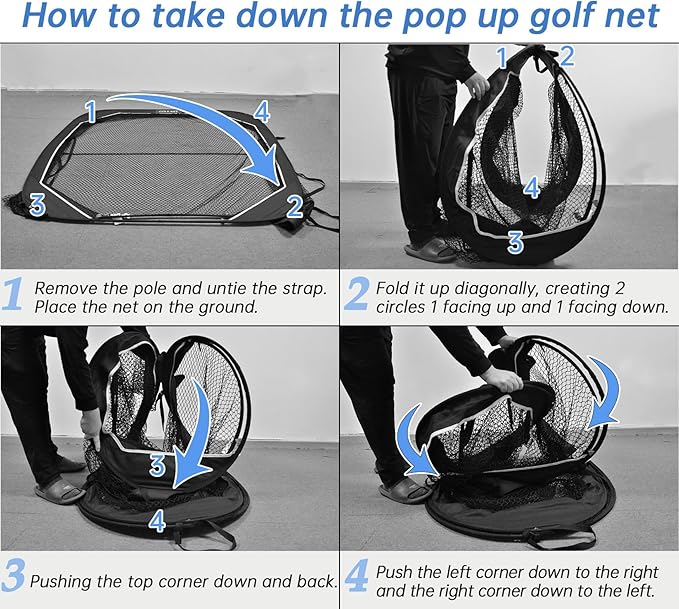 Gagalileo Pop Up Golf Practice Net: Hitting Cage with Target Portable Backyard Garage Training for Driving Chipping Swing Beginners & Golf Enthusiasts