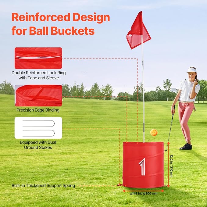 VEVOR Backyard Golf Game, 6 Hole Golf Course, Golf Practice Games, Golf Chipping Game for Family, Adults and Kids, Portable Outdoor Yard Golf Game for Lawn, Yard, Camping, Park, Beach
