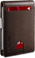 RUNBOX Money Clip Wallets for Men,Slim Leather Mens Bifold Wallet,RFID Blocking Front Pocket Wallet,Thin Credit Card Holder with Gift Box