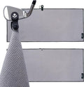 4Monster Golf Towels 2-Pack with Detachable Magnet and Portable Pouch, Quick-Dry Microfiber Golf Towel Set for Golf Bags,Custom Towel Gifts for Men or Women (2, Grey)