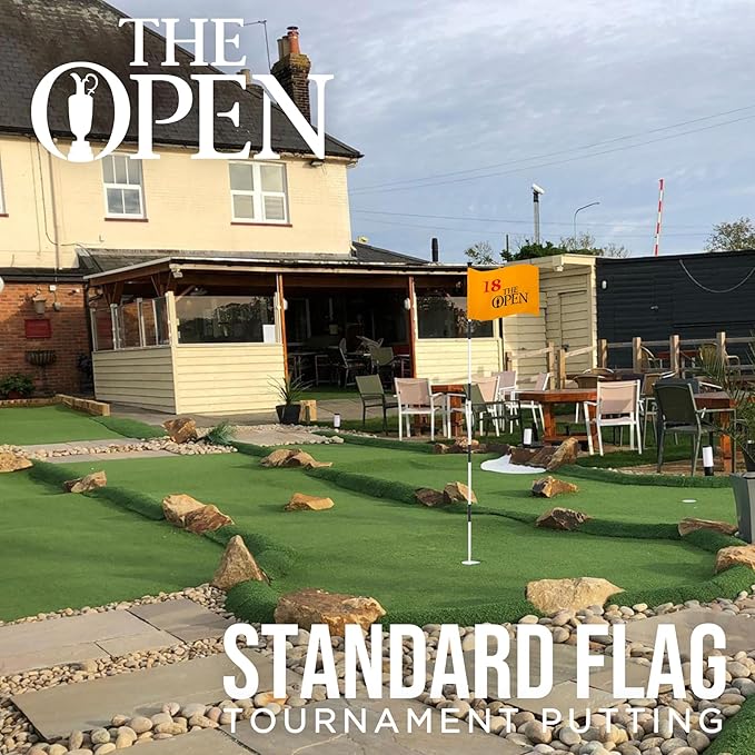 Standard TheOpen Golf Flag, Tube Insert, 14x20 Inch 420D Nylon Dual-Sided Silk-Screen, Ideal for Practice Putting Green, Driving Range, Course, Club, 1-Pack