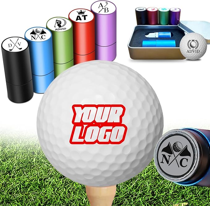 Custom Golf Ball Stamp Personalized Golf Ball Stamper with Name Logo Monogram Customized Golf Ball Marker Stamp Gifts for Men Golfer Husband Boyfriend Dad