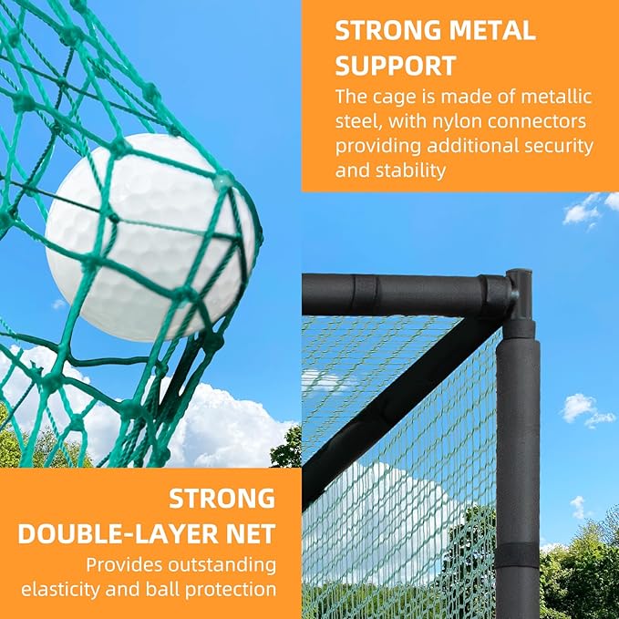 Golf Net for Backyard Driving Real Balls, 10x10x10 Ft Golf Hitting Net for Garage,Indoor/Outdoor Practice Net